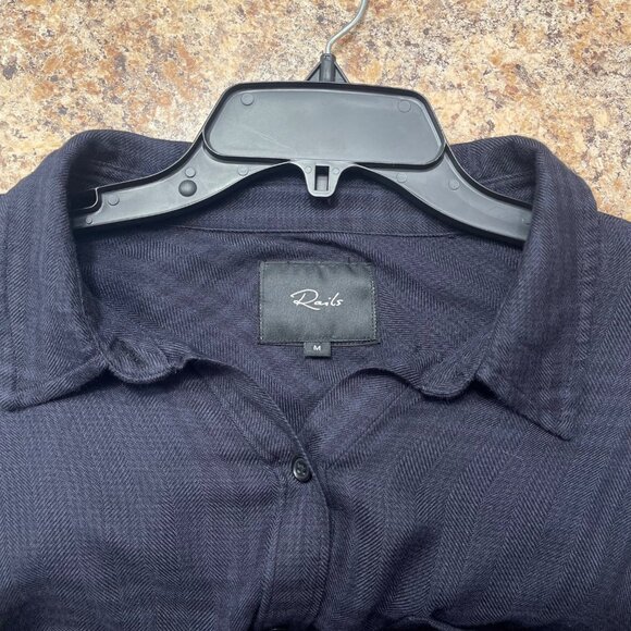 Rails Plaid Charcoal Button Down Shirt Dress size M - Picture 9 of 12